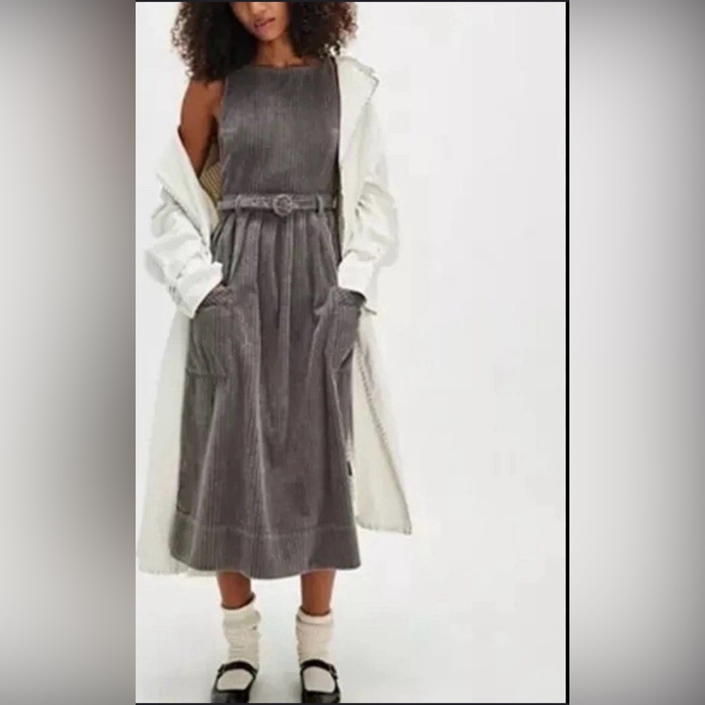NWOT Free People The Other Side Corduroy Midi Dress - Picture 3 of 7